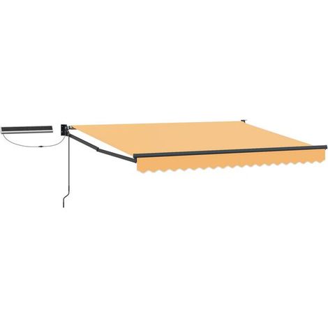 Store banne électrique rétractable, couleur sable, 100% polyester et aluminium. (1/5)
