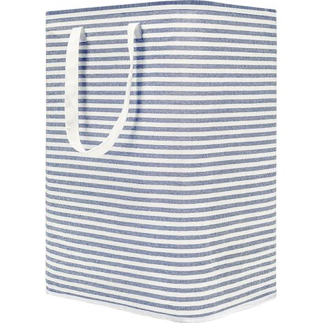 Panier À Linge - 77 L - Autoportant - Pliable - Cadre En Fil Métallique - Revêtement Polyester Étanche PE - Poignée En Cuir - Pour Chambre À Coucher Salle De Bains Buanderie - 1 Pièce (1/5)