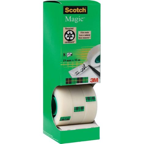 Ruban adhésif Scotch® Magic™ 810 Scotch 7100026960 mat (L x l) 33 m x 19 mm 8 pc(s) (1/2)