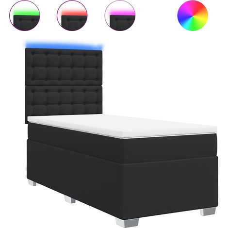Maison Exclusive - Cama box spring con colchón cuero sintético ne (1/5)