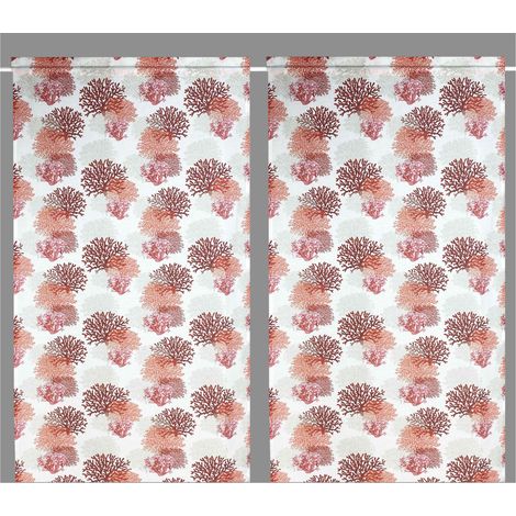 RIDEAU VERRE MODERNE 45 ou 60 ou 80 CORAUX Linge ROUGE MIXTE Made in Italy 1 bâche cm. 60x150 (1/5)