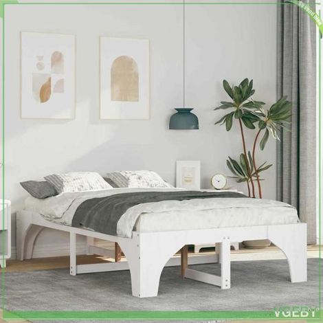 ABI Cadre de lit Blanc 120 x 190 cm Pin massif 7291712316302 (1/5)