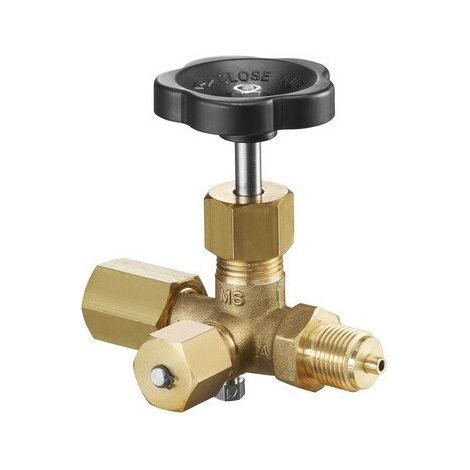 OVENTROP Vanne d'arrêt de manomètre avec manchon de serrage et embout, PN 250 DIN 16271-A-20 Ms, laiton/acier inoxydable, avec embout de test M 20 x 1,5, 1115104
