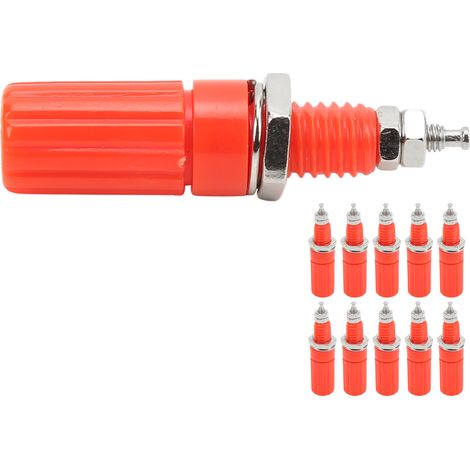 Lot de 10 Prise Banane 4mm M3, Douille à Vis Panneau Connecteur Jack pour Équipement Électronique Rouge (1/5)