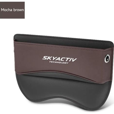 Poches de rangement en cuir marron pour l'espace entre les sièges auto Mazda 3 BK 6 GG GH GJ CX3 CX5 CX30 CX7 CX8 CX9 MX5 RX8 Skyactive (1/5)