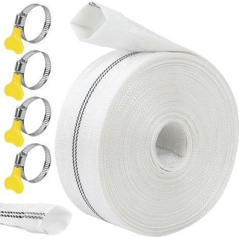 Tuyau Refoulement 1" Tuyau Plat 25mm 20m Avec 4Clips pour Pompes à Eau Submersibles Et Autres Bassin De Drainage Irrigation De Jardin Bain à Remous Piscine Ou Puisard (25mm-20m) (1/5)