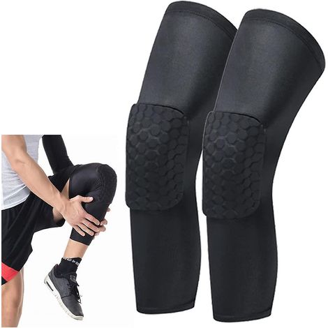 noir, Genouillres Hexagonales En Nid D'abeille - Genouillres De Compression - Genouillres De Protection - Genouillres De Sport - Genouillres Longu (1/5)