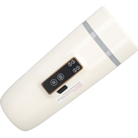 Bouilloire électrique de voyage 350 ml avec affichage numérique, antidérapante, étanche et portable, idéale pour les activités de plein air (24 V, 140 W, blanche). (1/5)