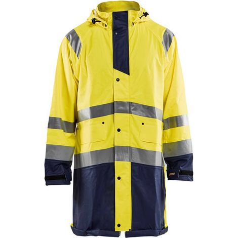 Giacca antipioggia ad alta visibilità livello 1 4324 - Giallo fluorescente/Marine 4XL (1/4)