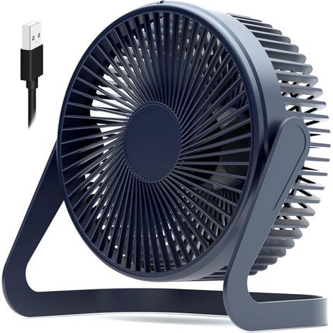 Ventilador (6 pulgadas) Ventilador de escritorio USB 2 velocidades Fuerte flujo de aire Funcionamiento silencioso Ventilador de suelo con base Ve (1/5)