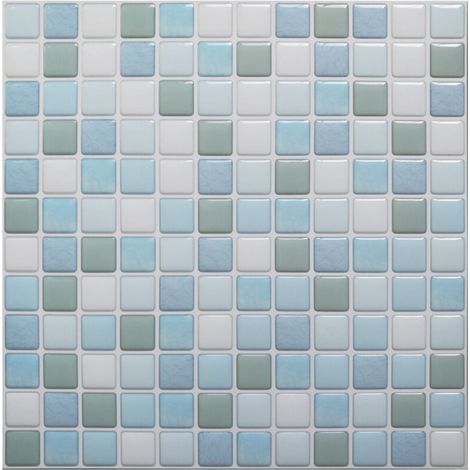 3D Mosaique Carrelage Adhesif Mural Imperméable Auto-adhésif Sticker Carrelage 23.6X23.6cm pour Cuisine Salle de Bain-4 pièces (1/5)