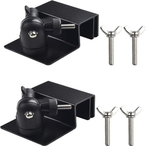 Support De Gouttière Pour Camera De Surveillance - Résistant Aux Intempéries - Rotation 360° Et Inclinaison Réglable - Pour Installation Murale Ou Sur Gouttière - Lot De 2
