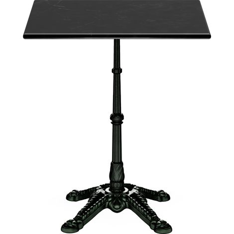 Blumfeldt Patras Mesa de bistró Tablero de mármol 60 x 60 cm Pata de hierro fundido (1/5)