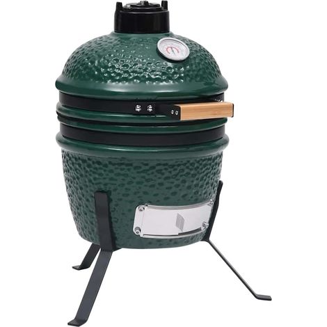 Barbecue à fumoir-Fumoir à barbecue Kamado 2-en-1 Céramique 56 cm Vert (1/5)