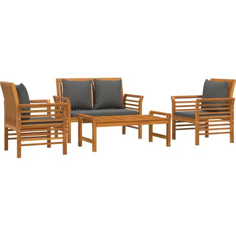 Set Salotto da Giardino 4pz con Cuscini Legno Massello Acacia vidaXL (1/4)