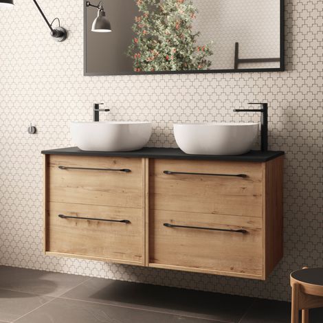 BATHME LENNOX Mueble de Baño con Lavabo y Encimera 120 Roble Ostippo Ebony - ref: B20009 (1/2)