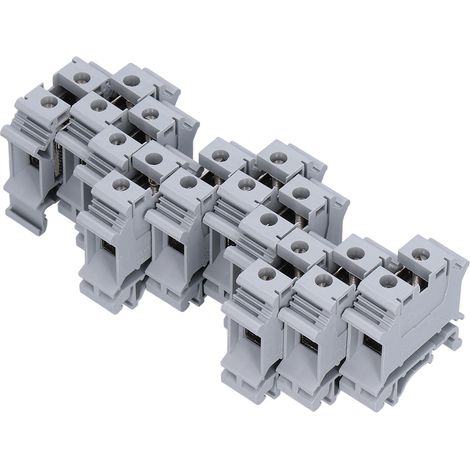 Kit de 50 borniers rail DIN professionnels en cuivre, blocs de jonction 25mm 800V UK25N pour installations électriques.