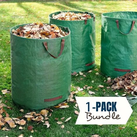 3 x 120 l Sac Vegetaux Jardin avec Poignées, Pliables et Réutilisables, en Polypropylène Extrêmement Robuste (PP) Réutilisation (1/5)