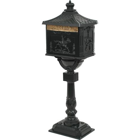 vidaXL Buzón de pedestal de aluminio estilo vintage inoxidable verde (1/2)