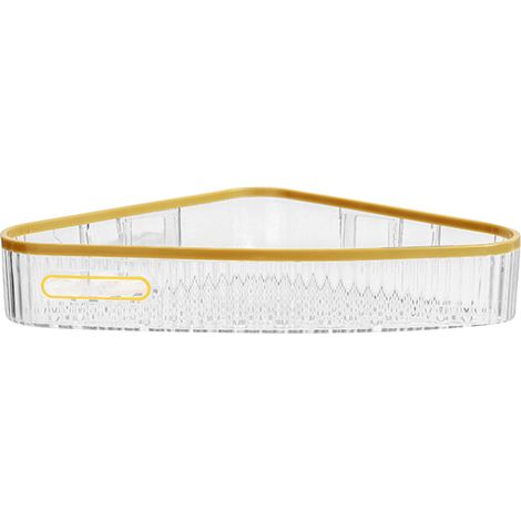 Étagère de douche murale triangulaire, transparente, sans perçage, pour salle de bain (1/5)