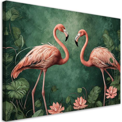 Tableau déco Flamants roses Animaux tropicaux 60x40 (1/5)