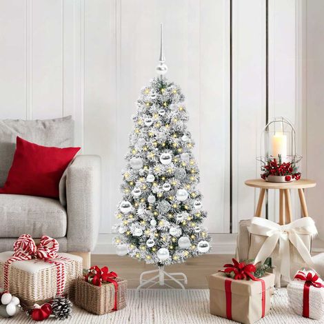 Künstlicher klappbarer Weihnachtsbaum Grün und Weiß 120 cm (1/5)