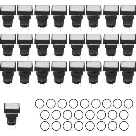 25 Boutons Poussoirs Industriels Auto-Verrouillants avec Voyant Lumineux AC 220V pour Machines-Outils (1/5)