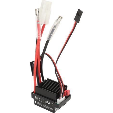 Contrôleur de vitesse électronique (ESC) 60A pour voiture et bateau radiocommandés, noir, étanche, avec dissipation thermique et BEC 5V 2A. (1/5)