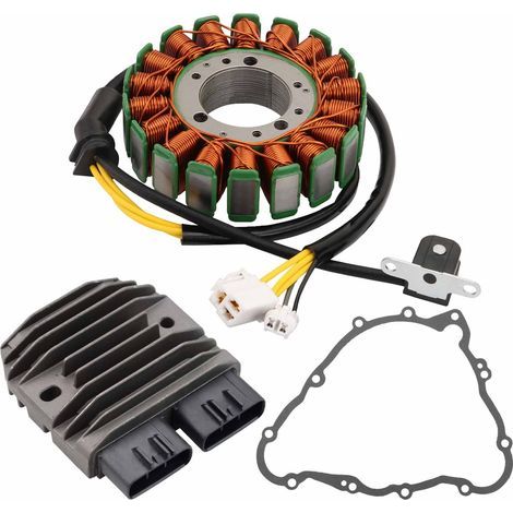 Magneto repair kit for Triumph Daytona 675 (2006-2017) (3 pieces): stator coil, paper gasket and rectifier. (1/4)