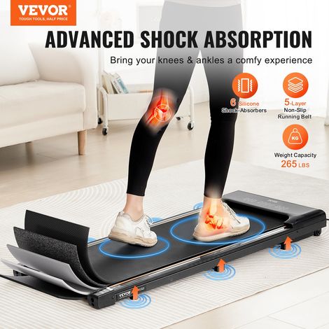 Tapis de Marche sous Bureau, Tapis de Course Léger et Portable, 2,5 HP, Vitesse 1-6 km/h, Capacité de Charge 120 kg, avec Télécomma… (1/5)