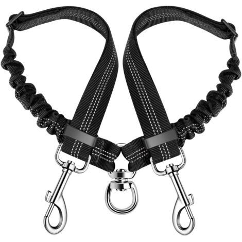 Laisses Double pour 2 Chiens, Double Laisse sans enchevêtrement pour Chiens Marchant en entraînement Pivot sur 360 °Longueur réfléchissante réglable Double séparateur de Fils pour Deux Chiens (1/5)