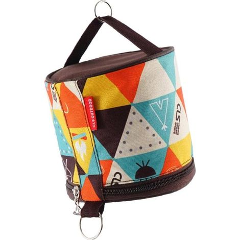 Caja de pañuelos plegable de estilo étnico para acampar, ligera y duradera, con ganchos, ideal para senderismo, viajes y picnics.