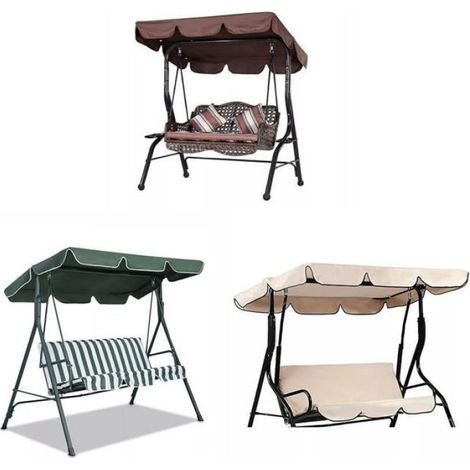 Housse Balancelle - Toile Oxford 210D Étanche Anti-UV - Pour Balancelle 3 Places - 164 x 114 x 15 cm - Vert (1/5)