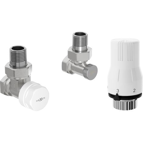 Mexen G02 Thermostatset Winkelausführung, Nickel - W913-012-928-01 (1/2)