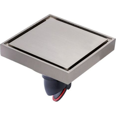 Siphon de sol - Anti-odeur - Nickel brossé - Cuivre - Noir - 10x10 cm (1/5)