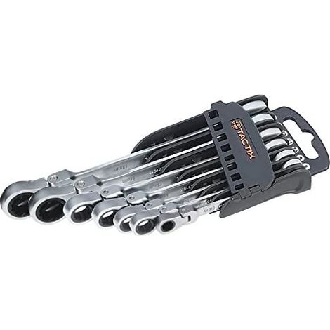 TACTIX - SET 7 CHIAVI COMBINATE A CRICCHETTO