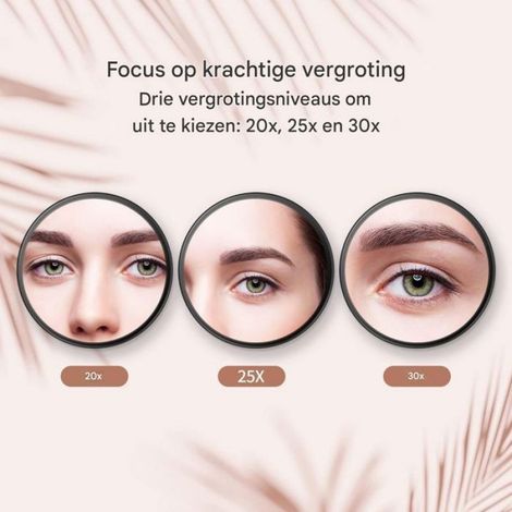 Miroir de maquillage - Miroir grossissant - Mini miroir de maquillage - Miroir portable - Grossissement x20 - Ventouse puissante - (1/5)