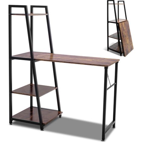 Bimyo - Klappschreibtisch f�r kleine R�ume, mit B�cherregal, 50x41xH128 cm