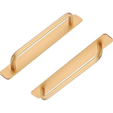 Juego de 2 tiradores autoadhesivos para muebles，Tirador de aluminio para puertas correderas，Tiradores para cajones de dormitorios，212 mm，Negro (1/5)