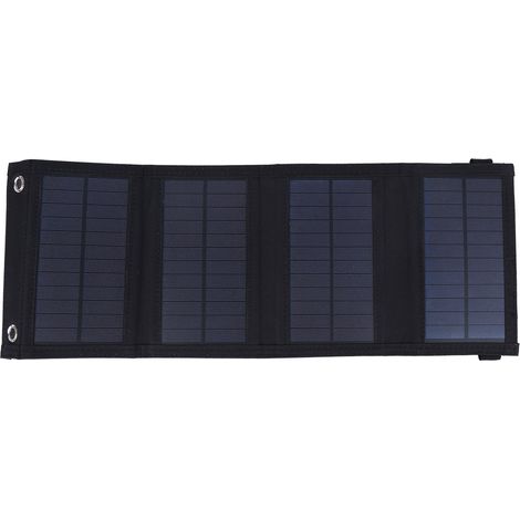 Panneau solaire pliable portable 10 W 5,5 V, idéal pour les voyages et le camping en plein air (noir). (1/5)