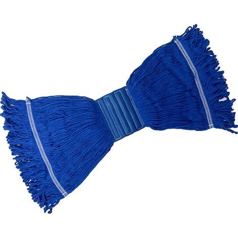 2 Pack Mop Head Replacement Commercial Cleaning Mop Head Wet String Blue Mop Head Refills Heavy Duty Cotton Industrial Mophead Large Looped End Microfiber Mop Heads for Floor Cleaning (1/5)