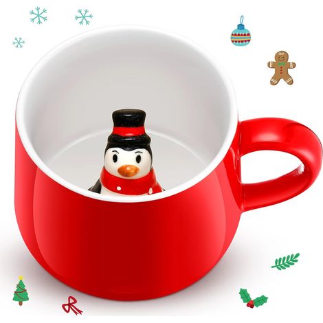 Tasse Céramique - Design Festif Noël - Effet Révélation À Mi-Consommation - Pour Café Thé Chocolat Chaud - 1 Pièce (1/5)