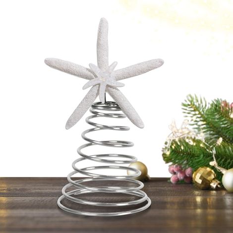 Étoile de Cime pour Sapin de Noël Décoration d'Étoile pour Arbre de Noël Pointe Étoile de Mer pour Cime d'Arbre en Décoration Centrale pour Intérieur Extérieur Fenêtre Salon Chambre (1/5)