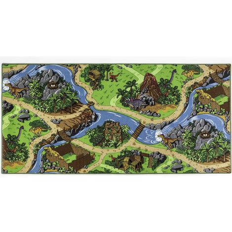 Tapis circuit Dinos - village des dinosaures 95x200 cm (1/3)