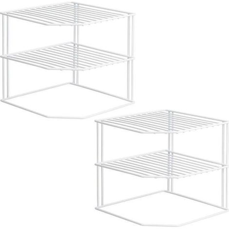 Mobile da cucina in metallo, ripiano in asfalto, organizer bianco, 2 pezzi (1/4)