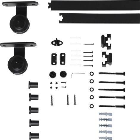 Schiebetürschiene 200 cm, Tragfähigkeit 100 kg, für Türen mit einer Breite von 100 cm und einer Dicke von 35-45 mm, robuste Schiebebeschläge.