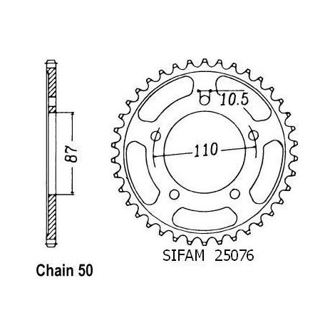 Couronne de transmission Sifam pour Moto Suzuki 600 RF R 1993 à