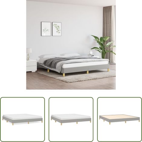 vidaXL Matelas - Cadre de lit sans matelas gris clair 180x200 cm tissu (1/5)