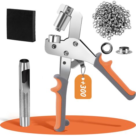 Pince à Oeillets Magnétique avec 300 œillet 10mm pour Adaptés à la Perforation de Bannières en PVC,Cuir,Rideau,Bâches,Carton,etc (1/5)