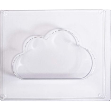 Moule forme Nuage, plastique PET transparent, 17,6x10,2cm, profondeur 3cm, pour béton créatif, poudre de coulée, cire, savon, 1 pièce, réutilisable (1/4)